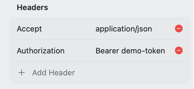 Header editor in the Settings inspector